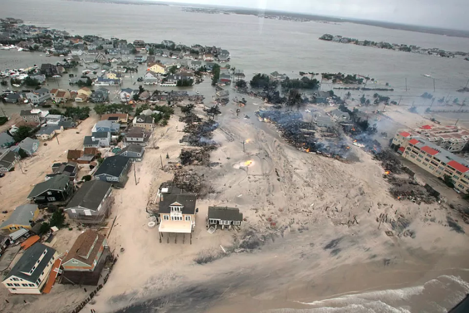 Aerial views during an Army search and rescue mission show damage from Hurricane Sandy to the New Jersey coast, Oct. 30, 2012.